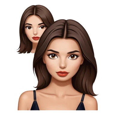 Emily Ratajkowski, beautiful fashion model with brunette hair, full lips, defined eyebrows sticker