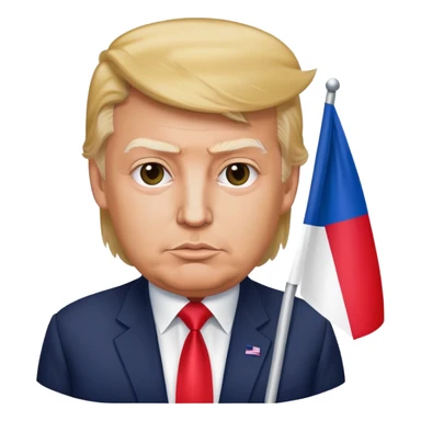 Donal Trump with the Dominican Flag sticker