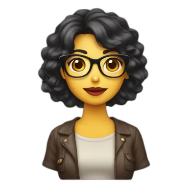 Mujer morena coletas gafas sticker