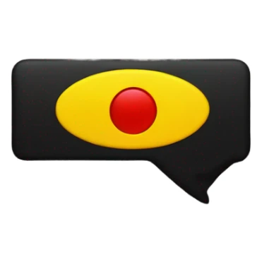 Wavy black and red rectangle with a yellow circle sticker