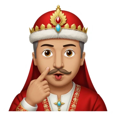 A turkish Sultan putting a finger in front of his mouth while his eyes are pure white, HE IS EXTREMELY INSANE AND CRAZY sticker