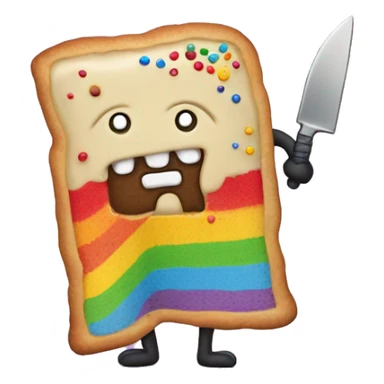 Rainbow evil poptart with a knife sticker