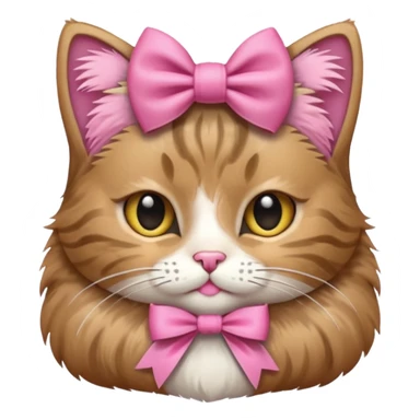 Tabby cat with a pink bow sticker