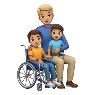 A man pushing a disabled kid down the stairs sticker