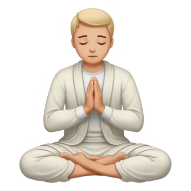 a white man on knees with hands in prayer  sticker