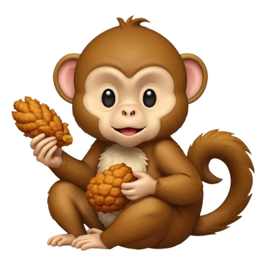 Monkey eating fried chicken  sticker