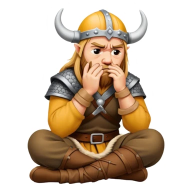 danish viking facepalm sitting and sad realistic sticker