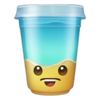 Clear water cups hold coffee sticker