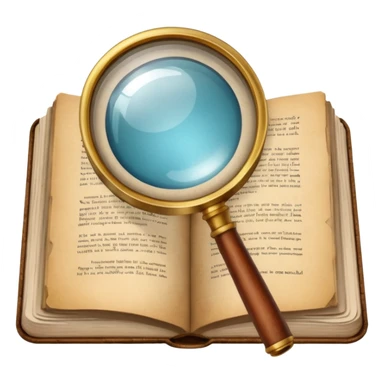 Magnifying glass with a book sticker