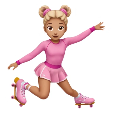 My little pony Cute skater 10 girl with two buns and pink outfit, gliding with playful energy. sticker