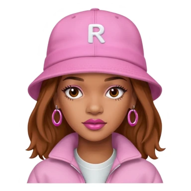 rihanah wearing Pink Hat sticker