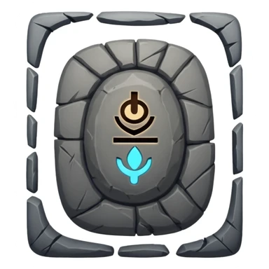 Stone Tablet – Carved gray slab with ancient runes. sticker