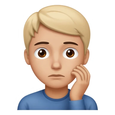 person contemplating a situation of being lost sticker