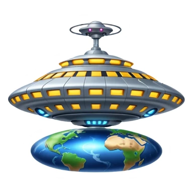 UFO mother ship attacking earth sticker