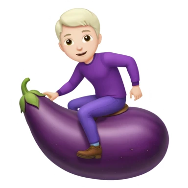 Guy riding eggplant sticker