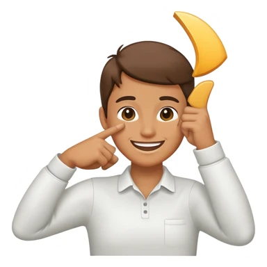 smile face dabbing with arm across face  sticker