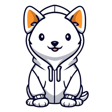 dog wearing a hoodie sticker