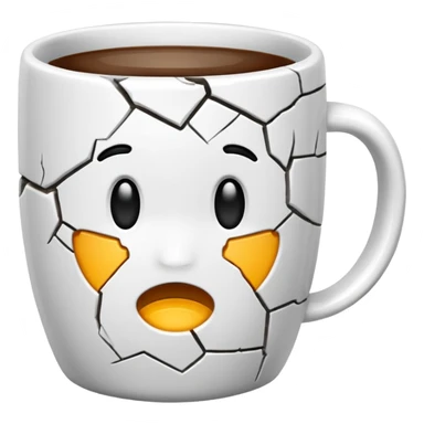 cracked mug no face sticker