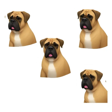 Bullmastiff with christmastree sticker