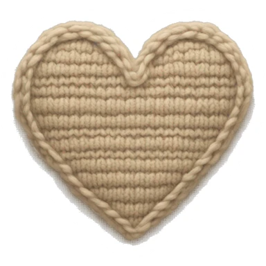 Knitted beige heart sticker