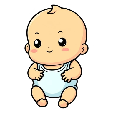 a baby, cartoonish sticker style sticker