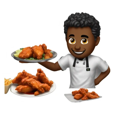 make me (stefan) working in a buffalo wing restaurant called wingman’s sticker