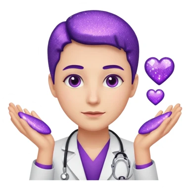 glitter purple doctor sticker