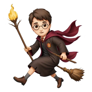 Harry potter flying on a broomstick sticker