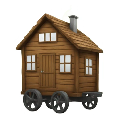 Wooden House on wheels sticker