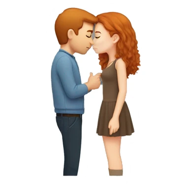 Brown hair girl kissing ginger guy sticker