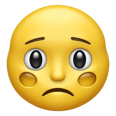 "yellow 3D mewing emoji, sigma sad face, cold phonk style sticker