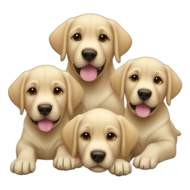 A group of labrador puppies sticker