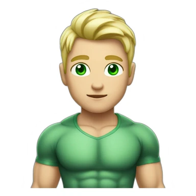 Muscular boy with green eyes and shirt off, blond hair  sticker