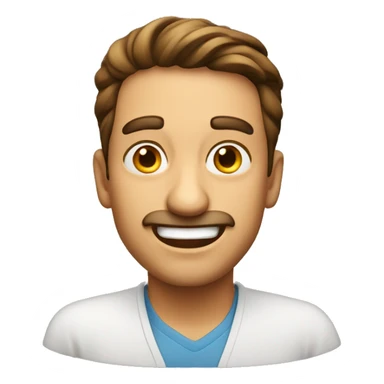 Smiling Italian man have a surprised sticker