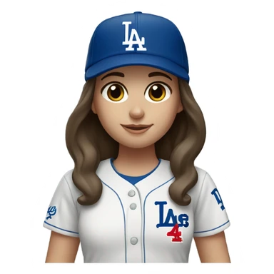 White Los Angeles Dodgers Girl with dark brown hair  sticker