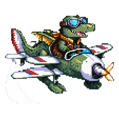 crocodile taking off in airplane sticker