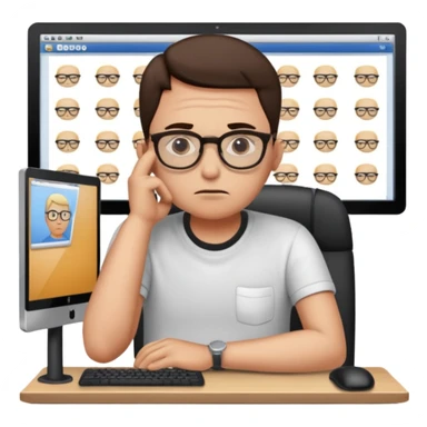 a shop owner who is not satisfied with local sales and is sad and tired of meta ads marketing getting no response sticker