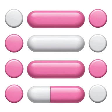 pink and white medications sticker