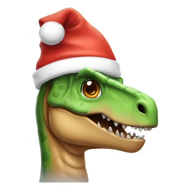 dinosaur with a santa hat sticker