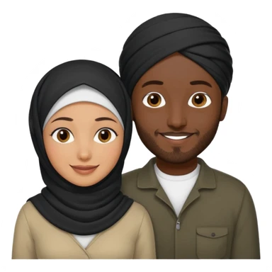 Mixed hijabi wife only  black husband black   sticker