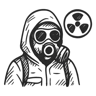 Stalker in a gas mask, Chernobyl zone sticker