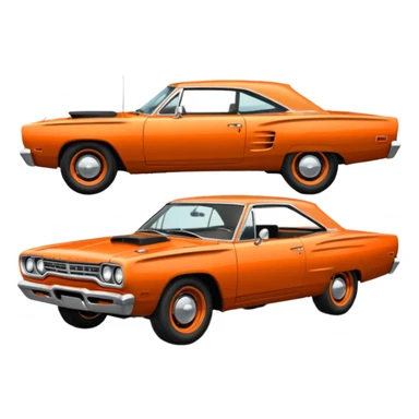 1969 roadrunner car in orange sticker