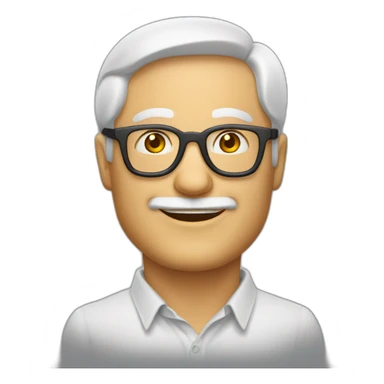 Homme scandinave de 50 ans chauve avec des lunettes souriant sticker