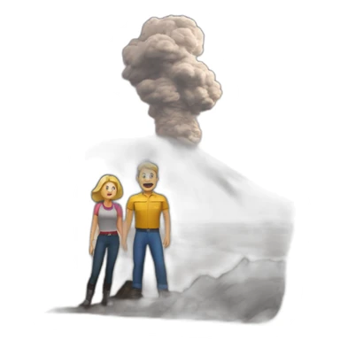 Maurice et Katia Krafft près d'un volcan sticker