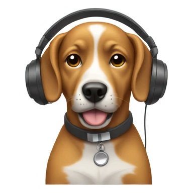 Dog with headphones sticker