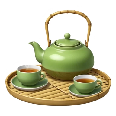 japan bamboo tray with a teapot and cup sticker