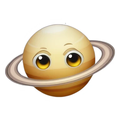 planet Saturn with a cartoon beautiful face with big kind eyes sticker