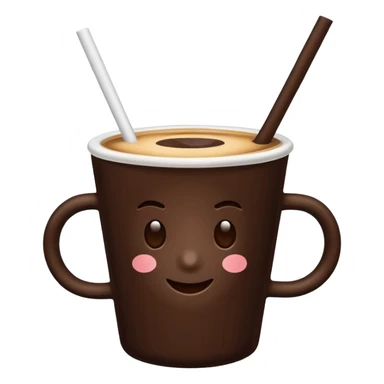 make a cup of colacao with a straw sticker