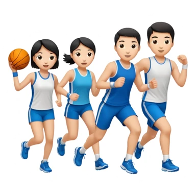 people playing sports add white and asian sticker