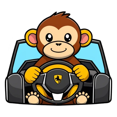 Monkey driving a Lamborghini  sticker